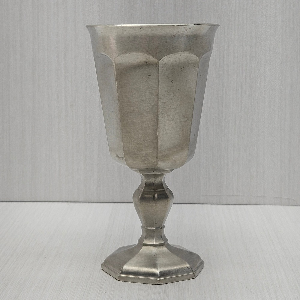 Gorham Pewter Octagonal Paneled Goblet Wine Cup PH36 Vintage Silver Matte